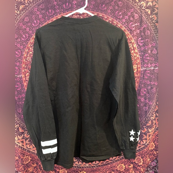 Tony Hawk Black and White Star Stripe Long Sleeve Tee - Picture 3 of 4